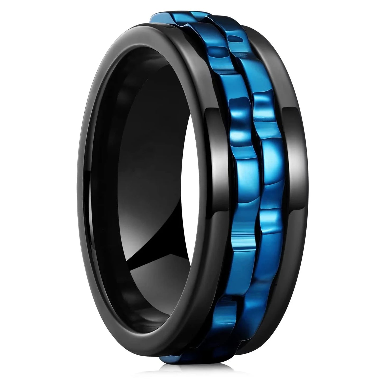 Punk Rotating Fidget Ring Titanium