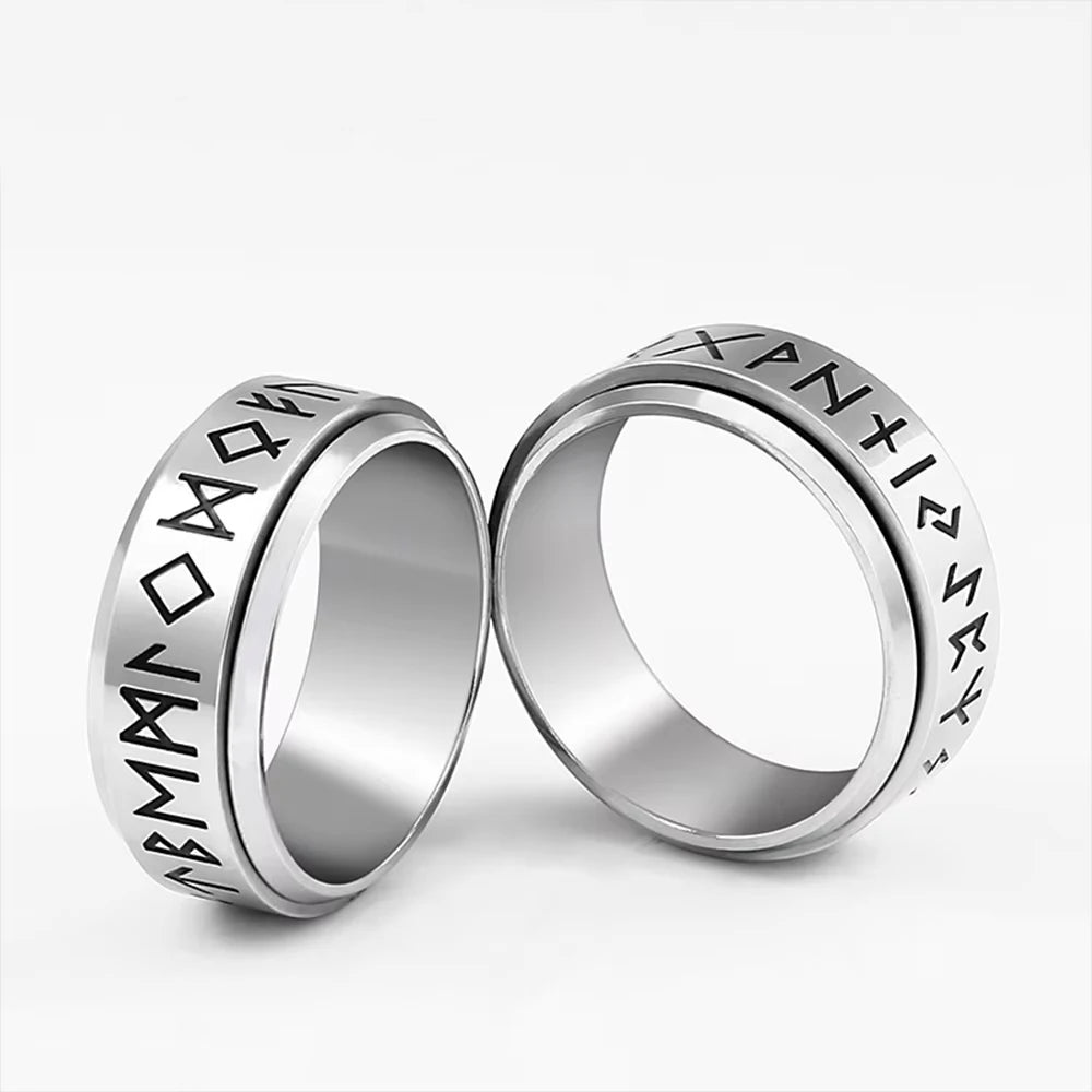 Vintage Nordic Rune Ring for Men