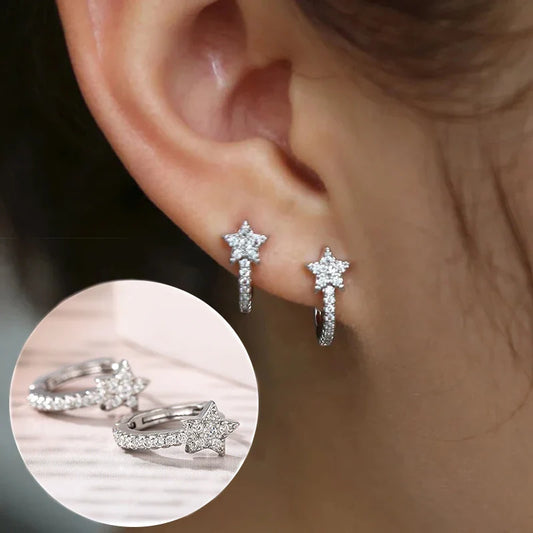 Elyse Star Hoop Earrings