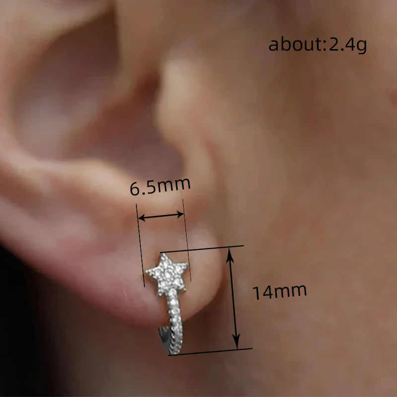 Elyse Star Hoop Earrings