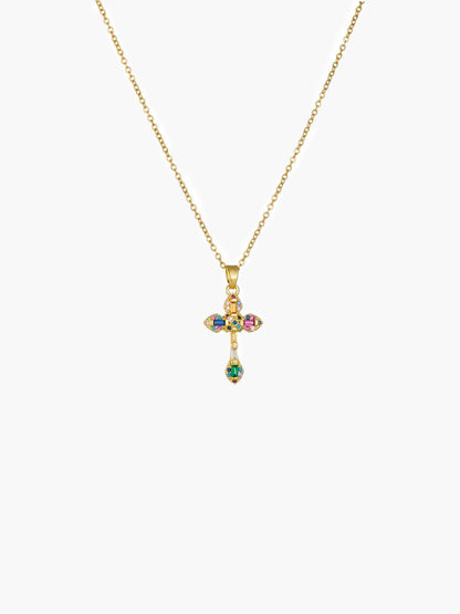 Lucy Zircon Cross Pendant Necklace