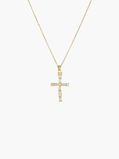 Lucy Zircon Cross Pendant Necklace