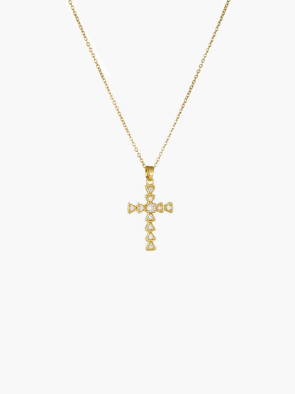 Lucy Zircon Cross Pendant Necklace
