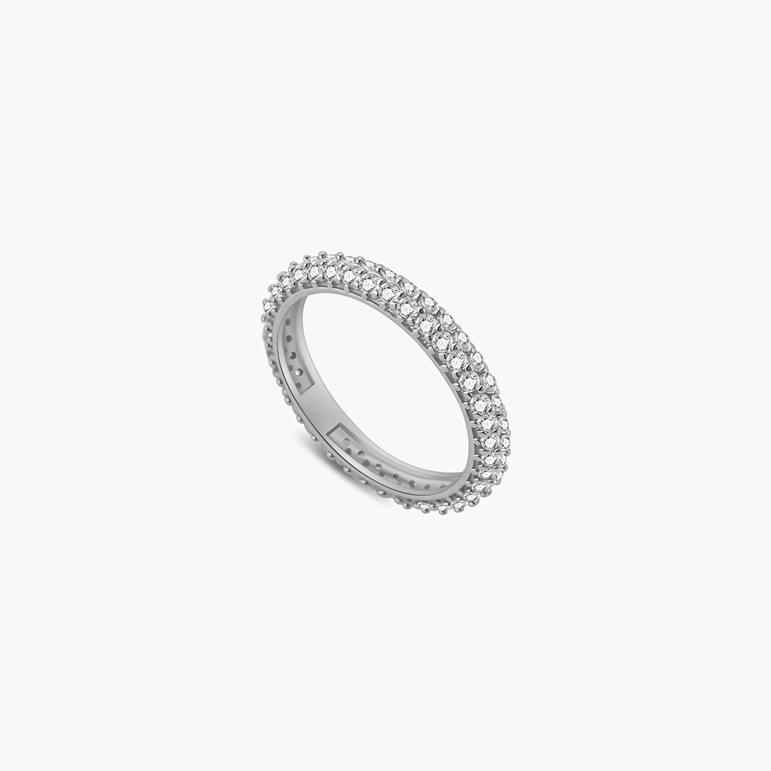 Soraya Crown-Edge Rhinestone Band Ring