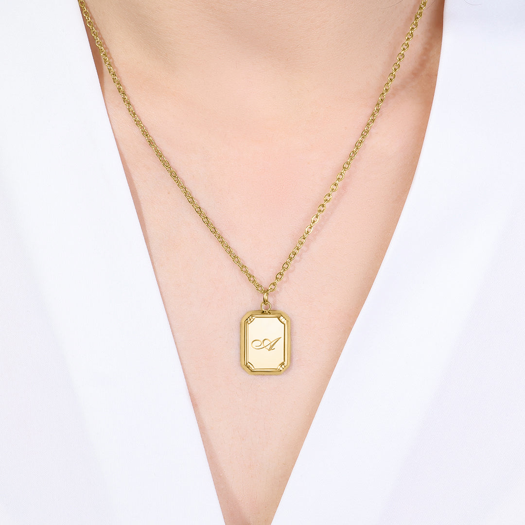 Gold Initial Pendant Necklace