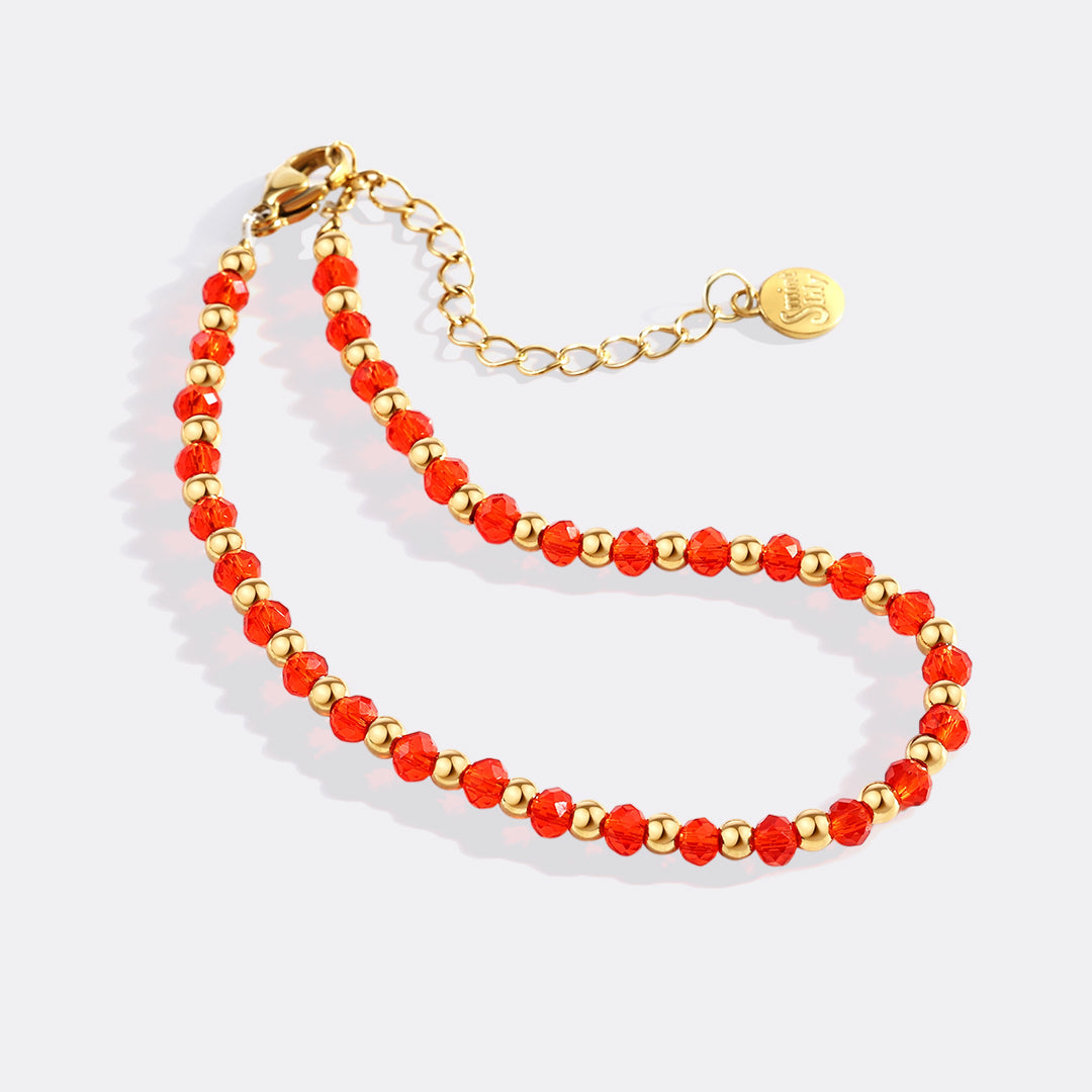 Birthstone and Gold Bead Bracelet