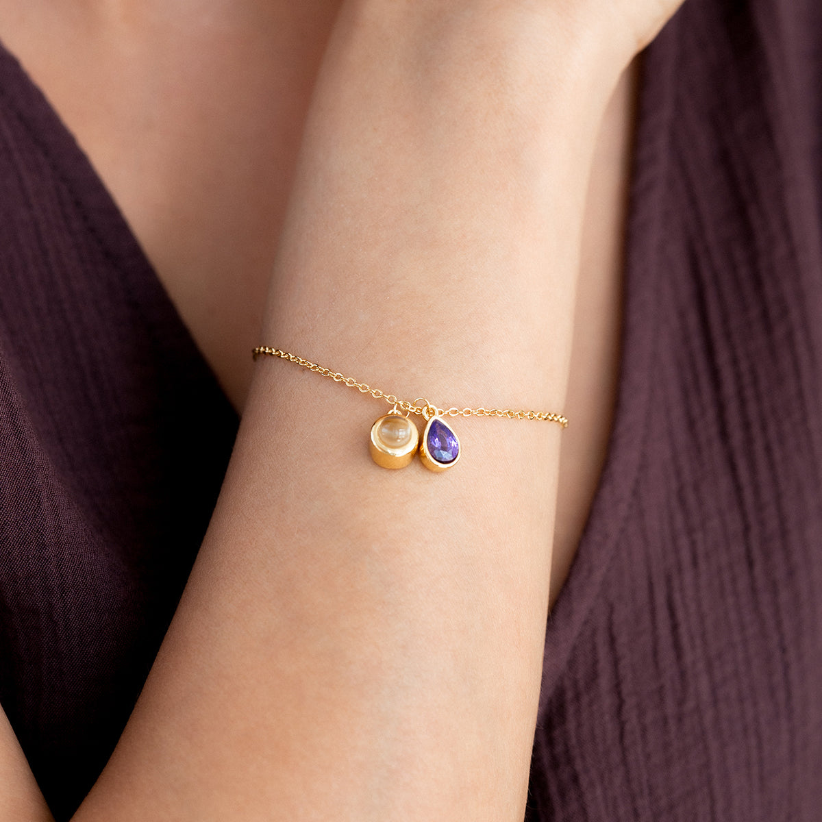 Birthstone Photo Bracelet