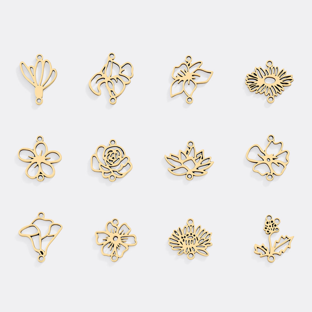 Personalized Birth Flower & Birthstones Bracelet May Hawthorn