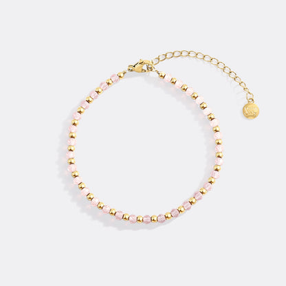 Birthstone and Gold Bead Bracelet
