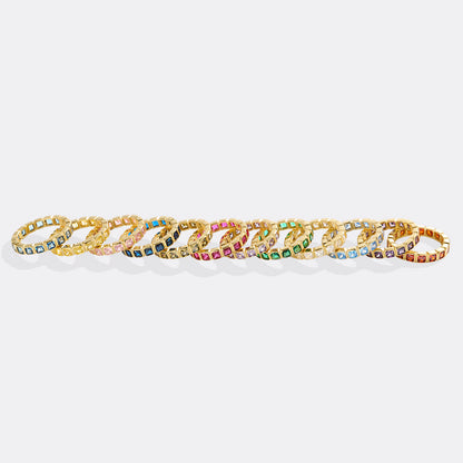 Asscher Cut Birthstone Eternity Ring