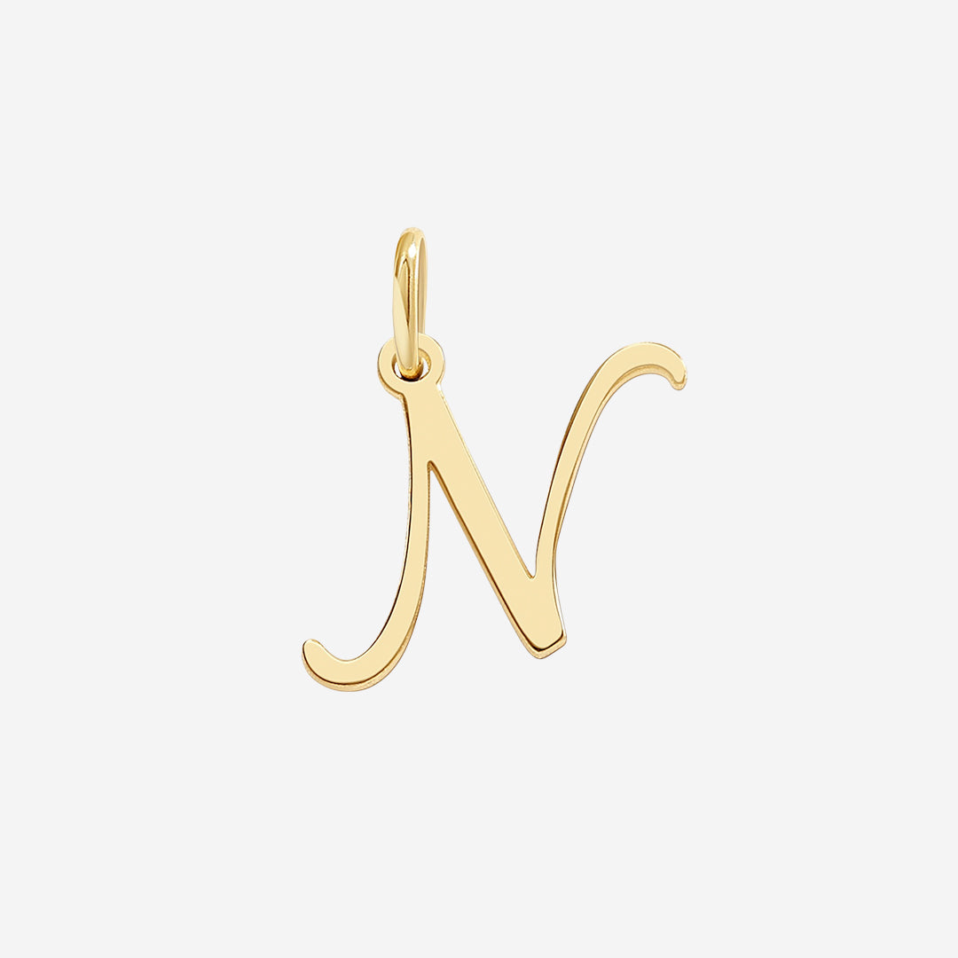 Cursive Initial Charm – Gold