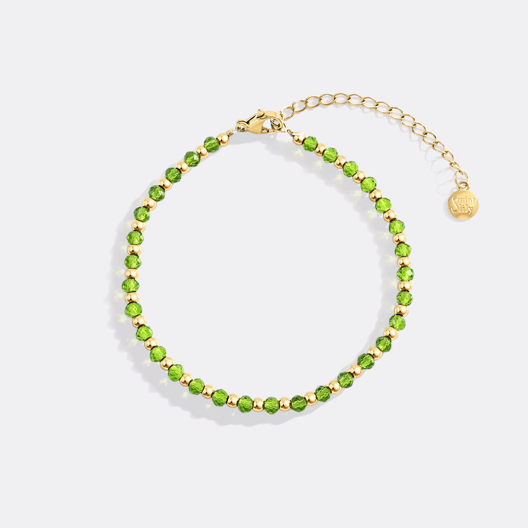 Birthstone and Gold Bead Bracelet