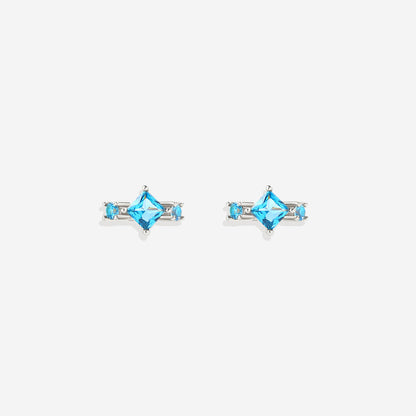 Aquamarine Huggie Hoops