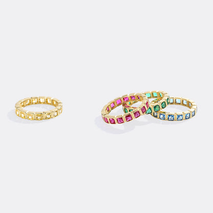 Asscher Cut Birthstone Eternity Ring