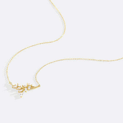 Birthstone Leaf Pendant Necklace