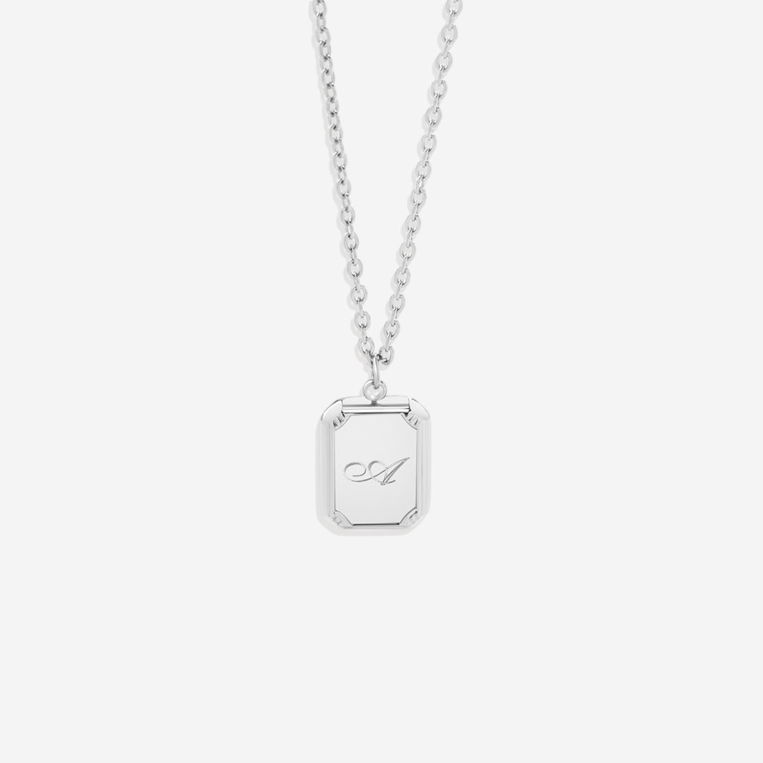 Silver Initial Pendant Necklace