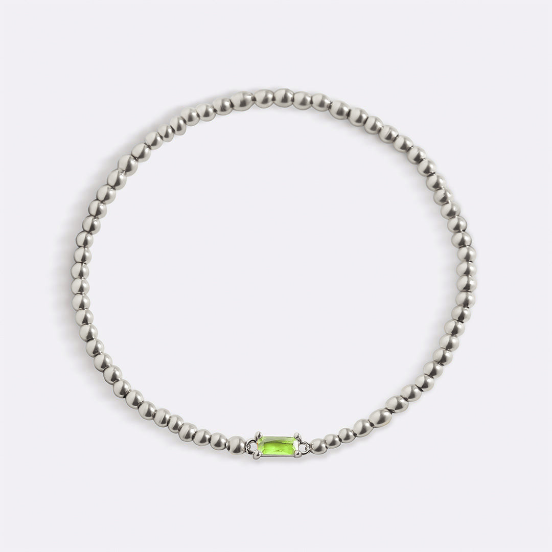 Sterling Silver Beaded Birthstone Bracelet