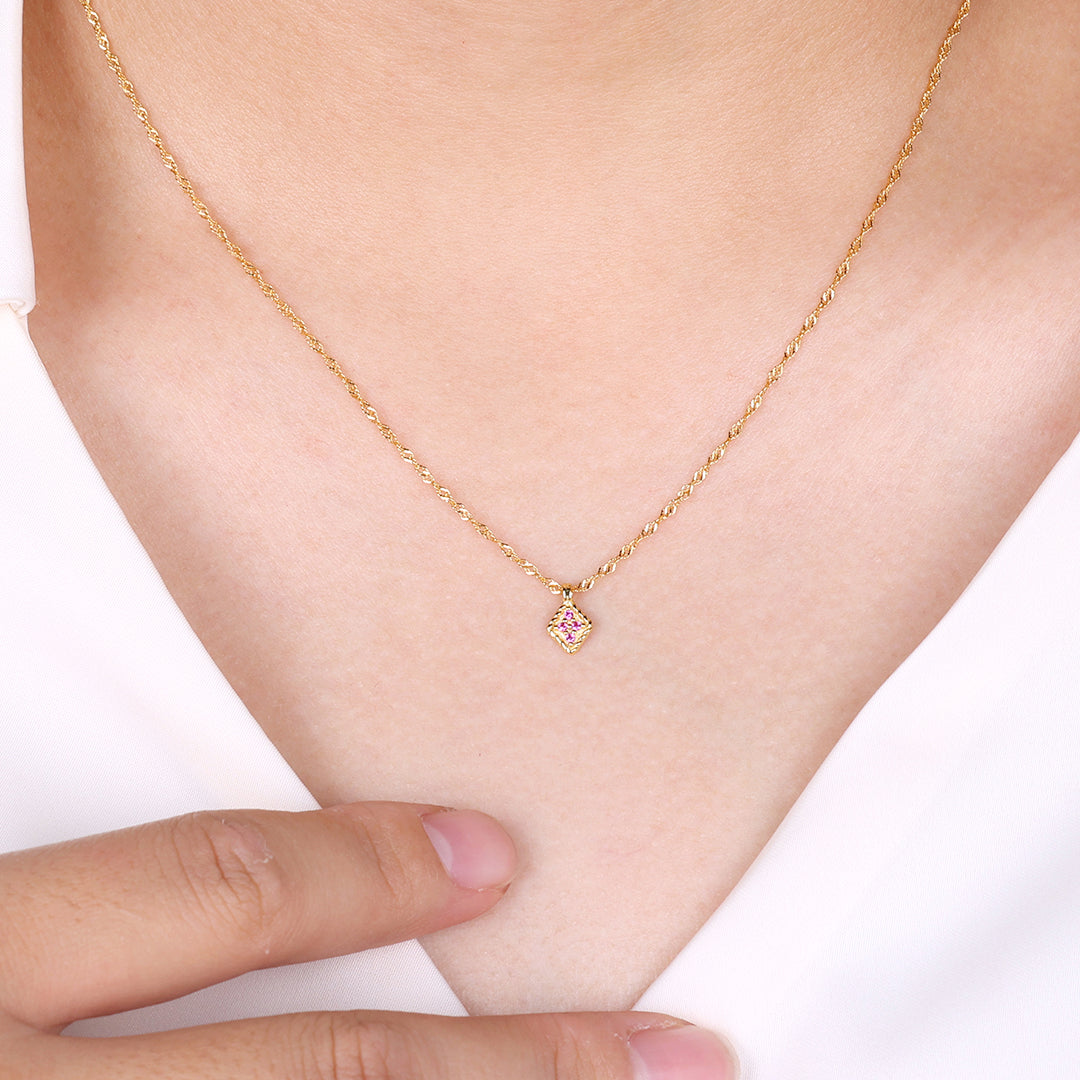 Dainty Birthstone Kite Necklace