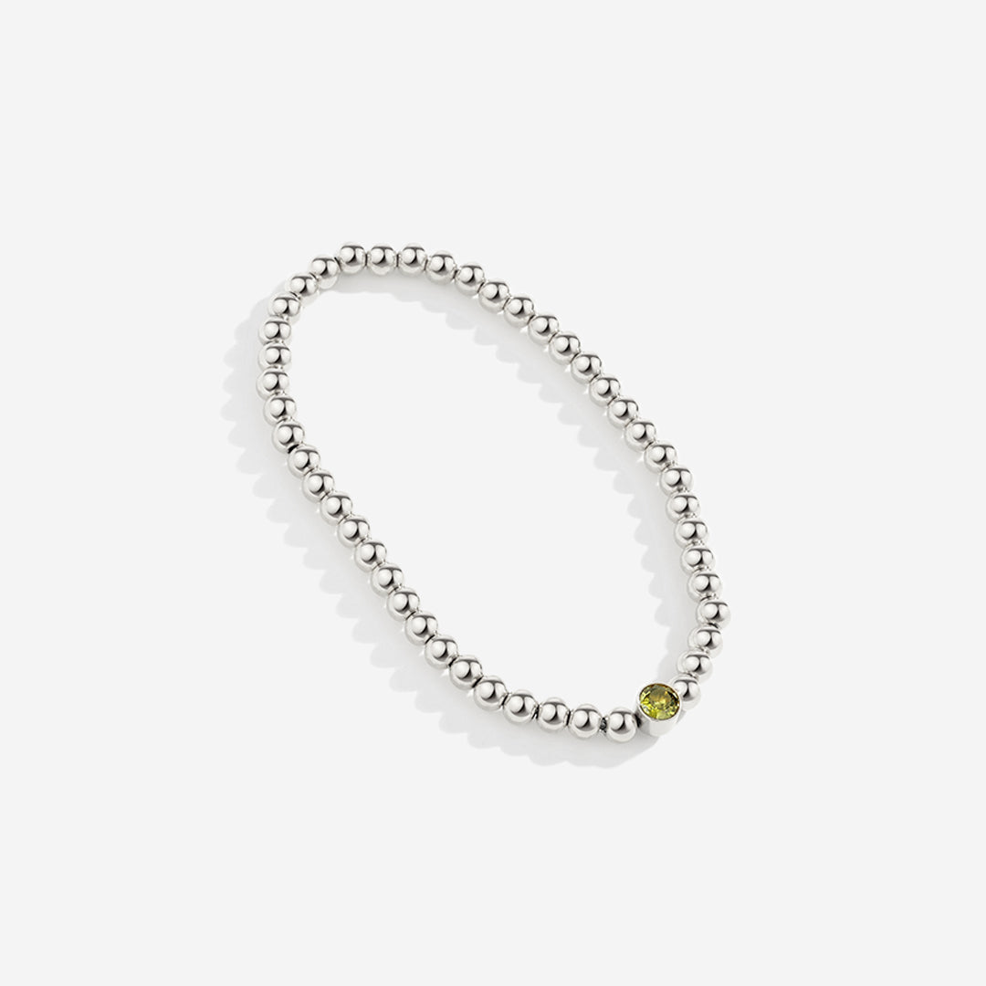 Gold Beaded Bubble Birthstone Bracelet