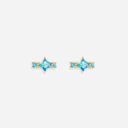 Aquamarine Huggie Hoops