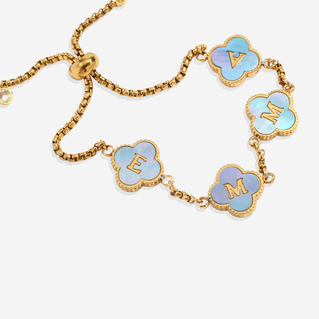 Colorful Clover Custom Name Bracelet