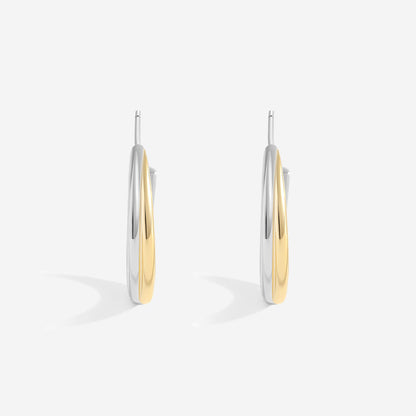 Mixed Metal Crossover Earrings