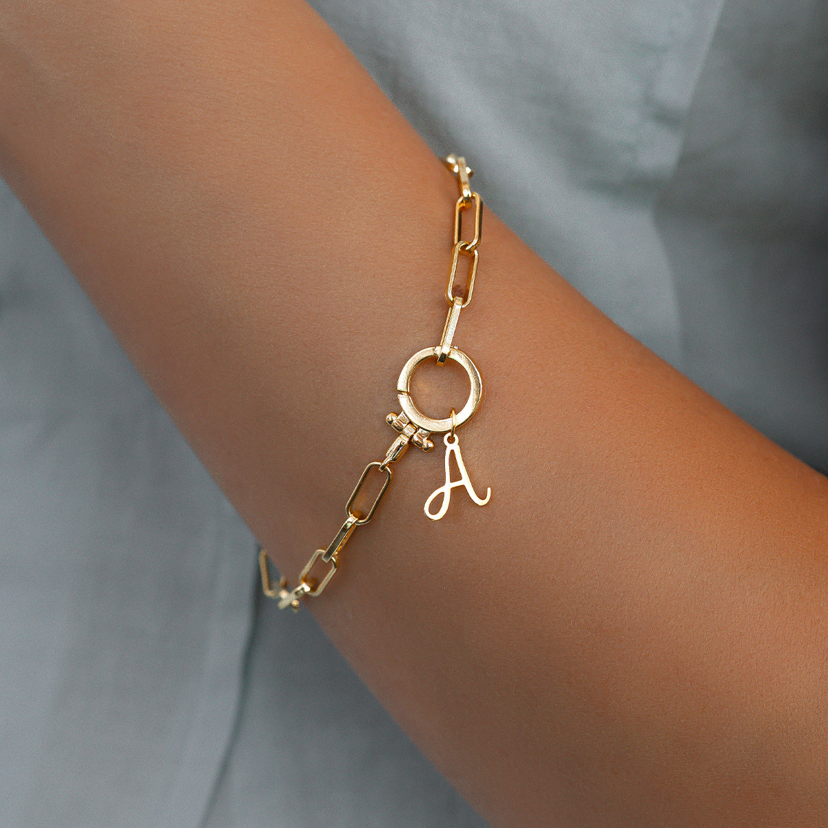 Cursive Initial Charm – Gold