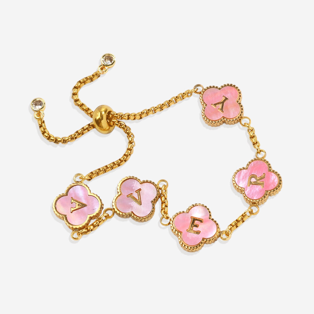 Colorful Clover Custom Name Bracelet