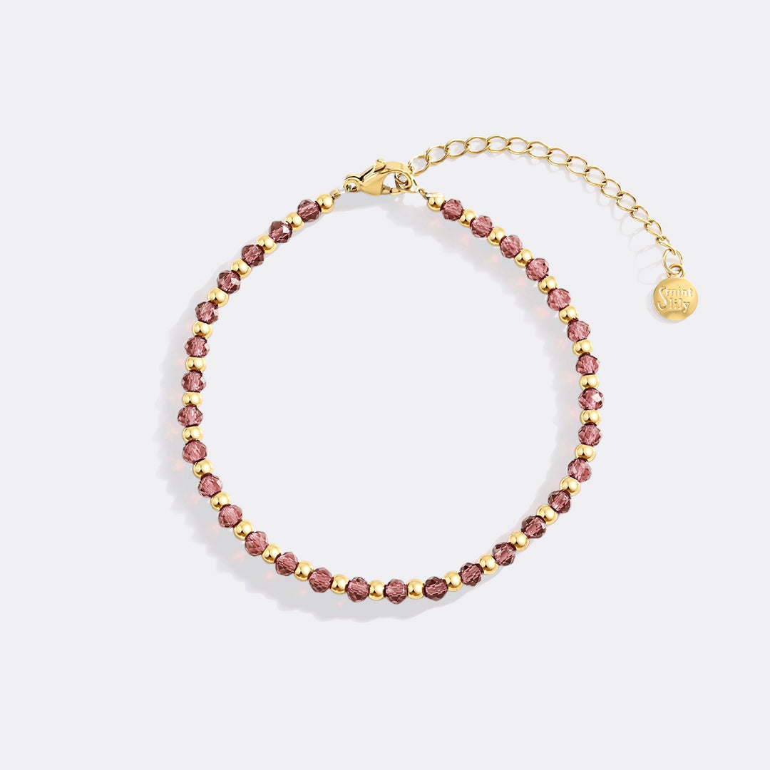 Birthstone and Gold Bead Bracelet