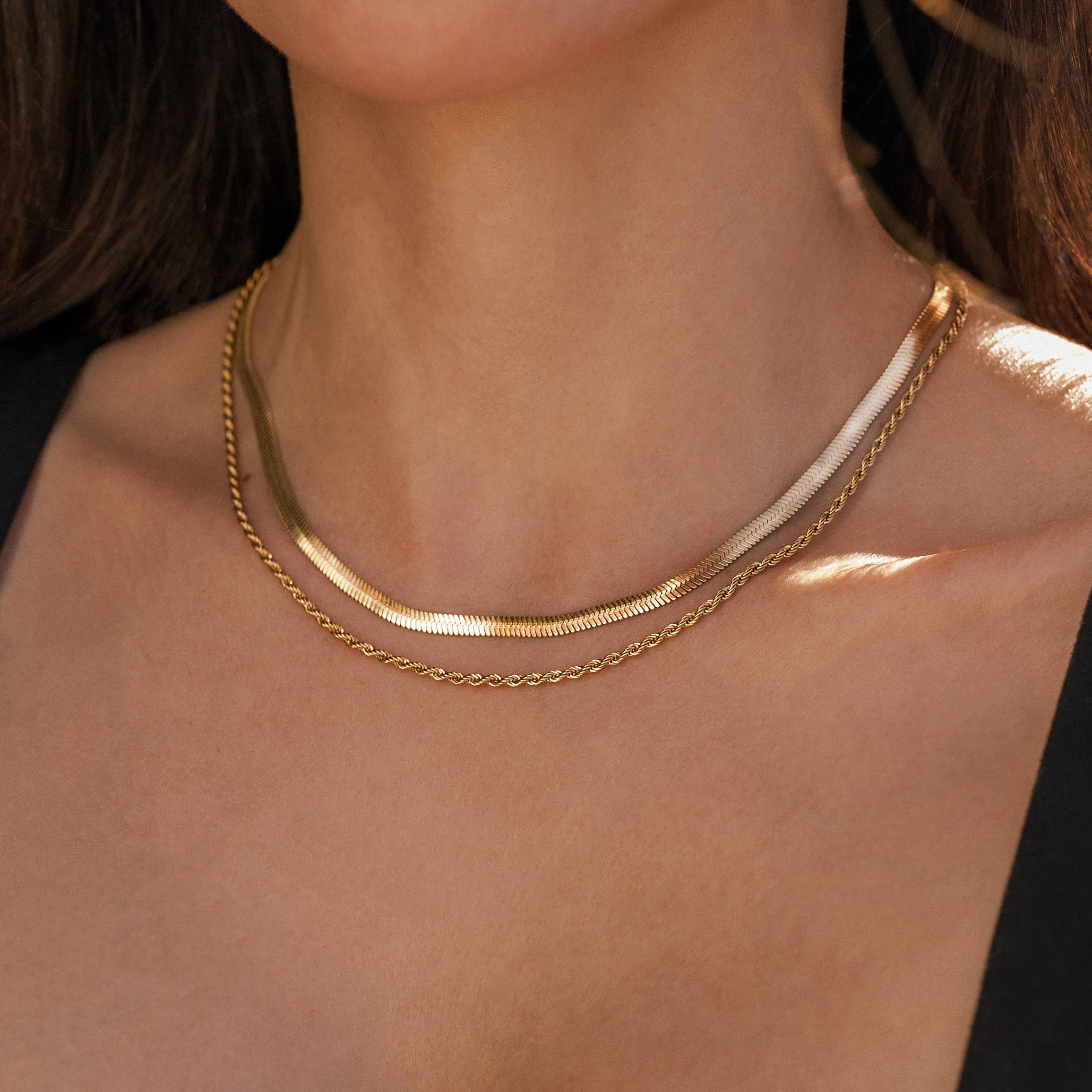 Herringbone & Rope Chain Set