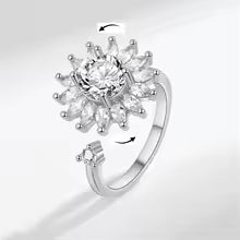 Sun Bloom™ – Gold & Silver Crystal Flower Ring