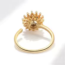 Sun Bloom™ – Gold & Silver Crystal Flower Ring