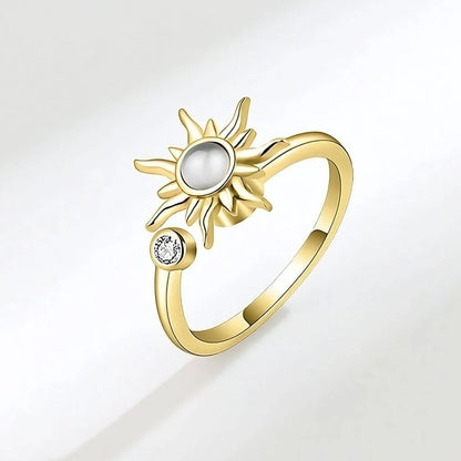 Sun Ring for Anxiety Sterling Adjustable