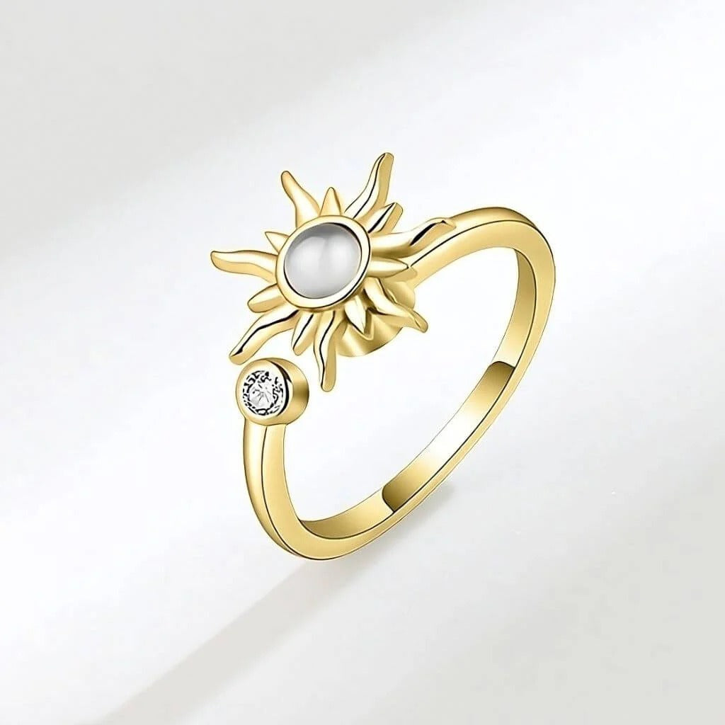 Sun Ring for Anxiety Sterling Adjustable