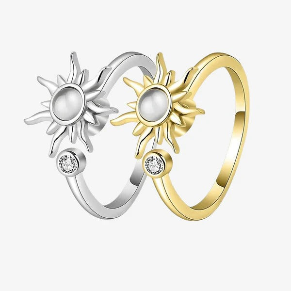 Sun Ring for Anxiety Sterling Adjustable
