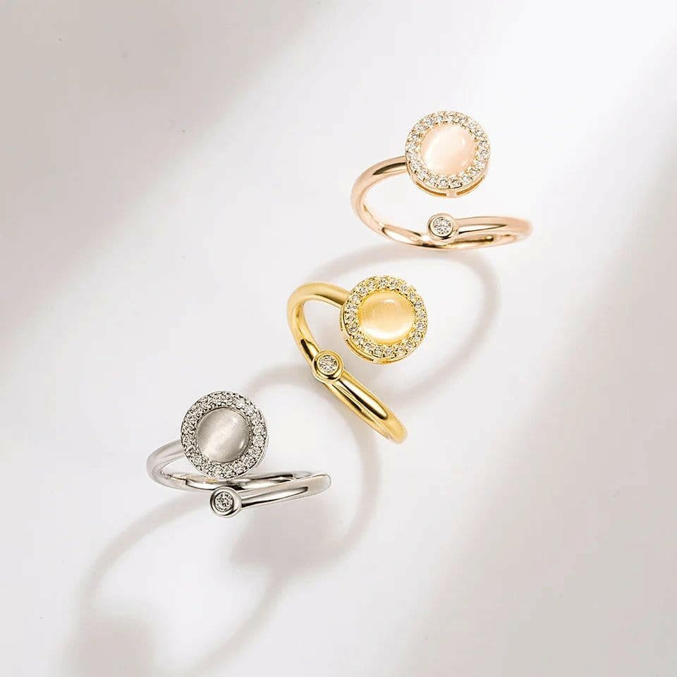 Opal Gold Plated Fidget Spinner Ring