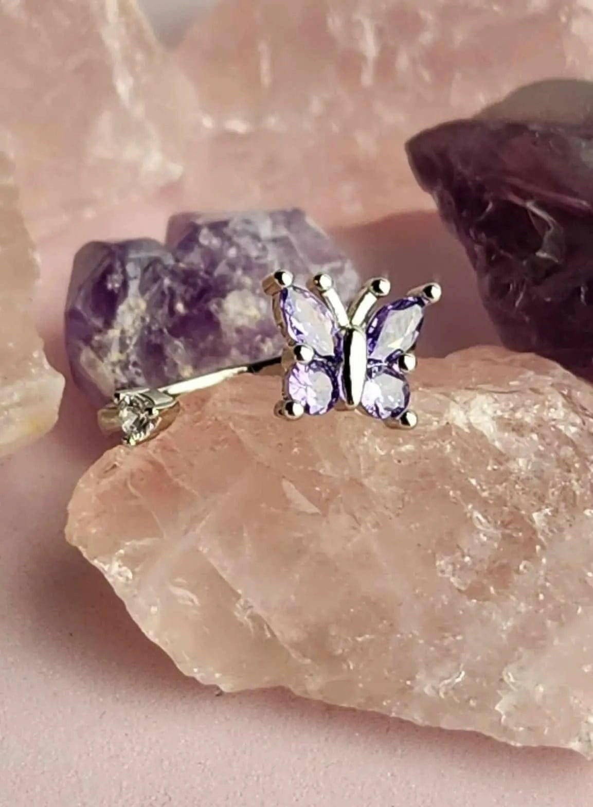 Purple Butterfly Fidget Spinner Ring