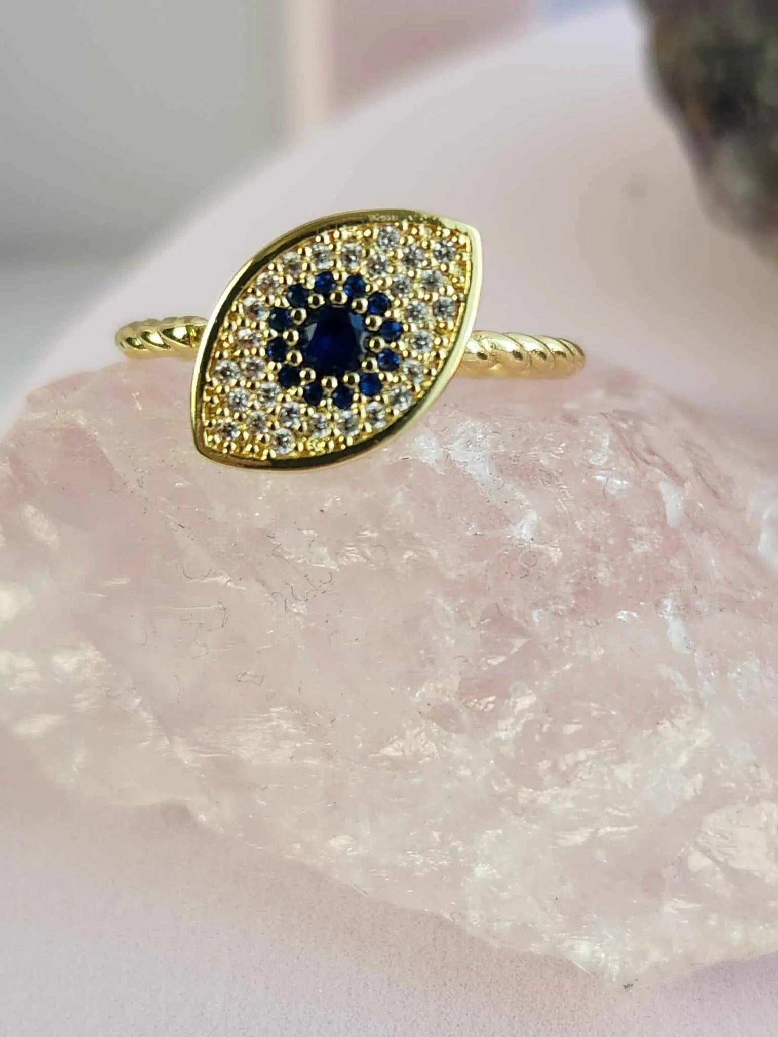 Plated Evil Eye Fidget Spinner Ring