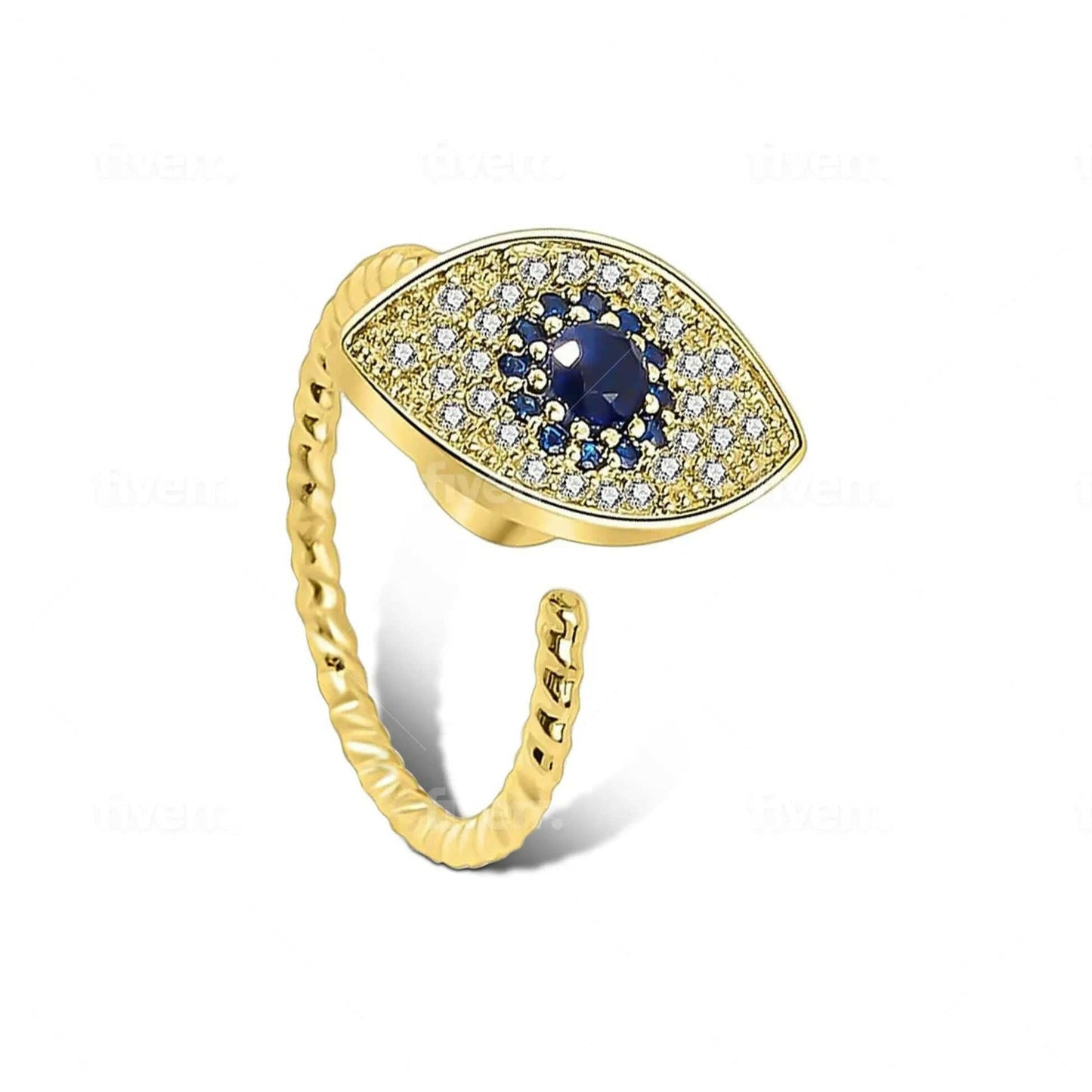 Plated Evil Eye Fidget Spinner Ring