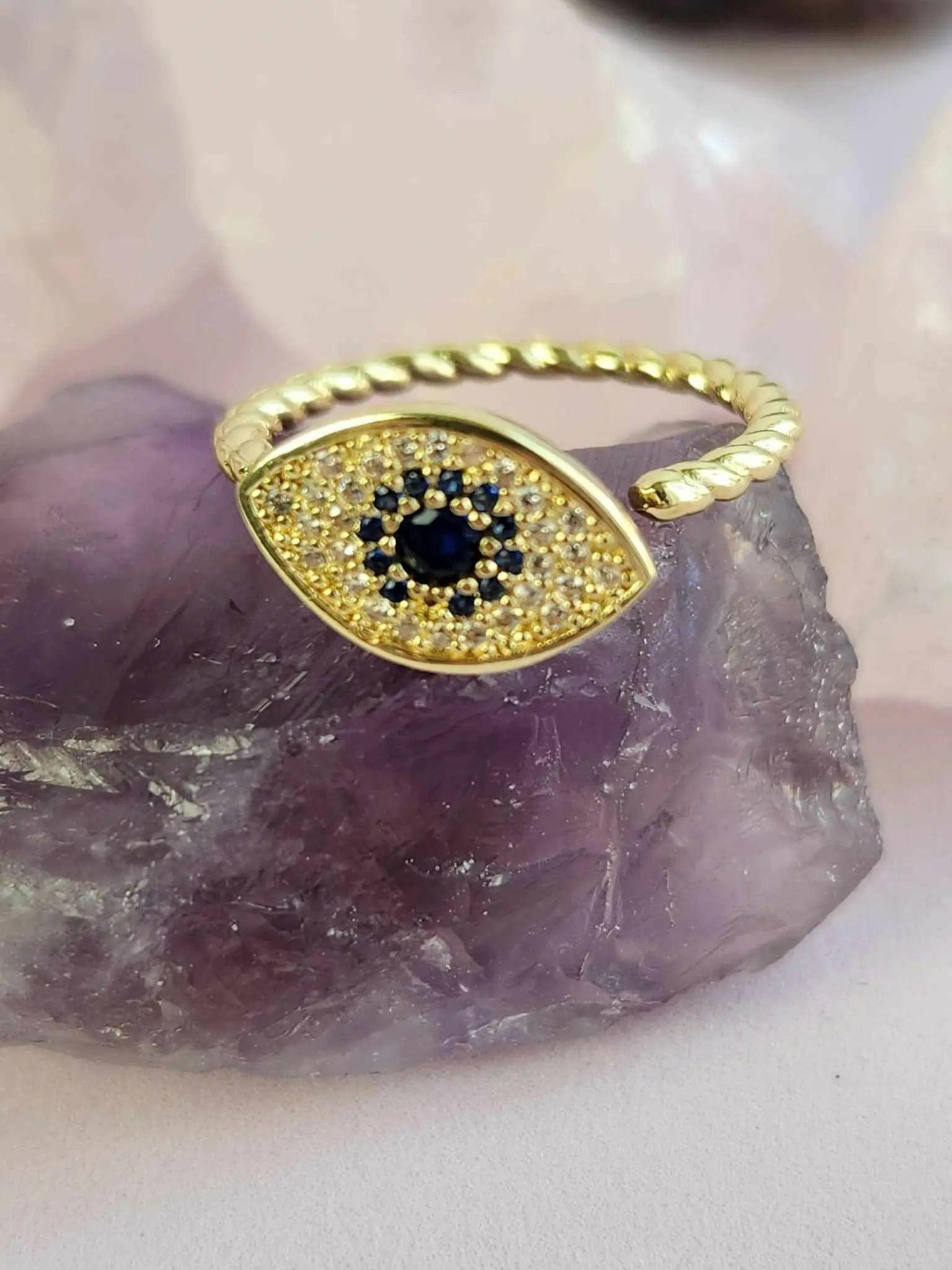 Plated Evil Eye Fidget Spinner Ring