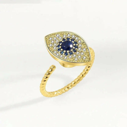 Plated Evil Eye Fidget Spinner Ring