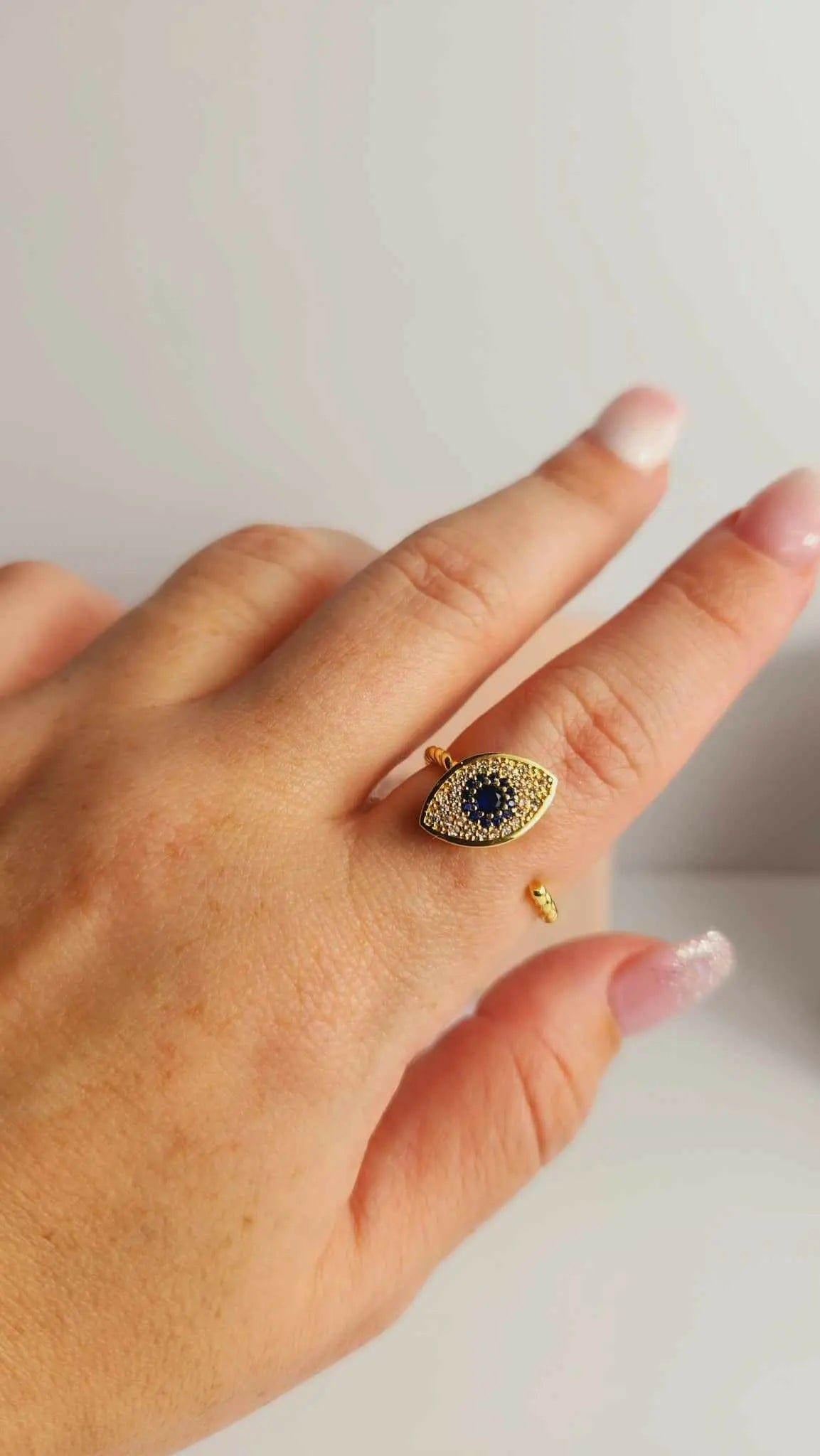 Plated Evil Eye Fidget Spinner Ring