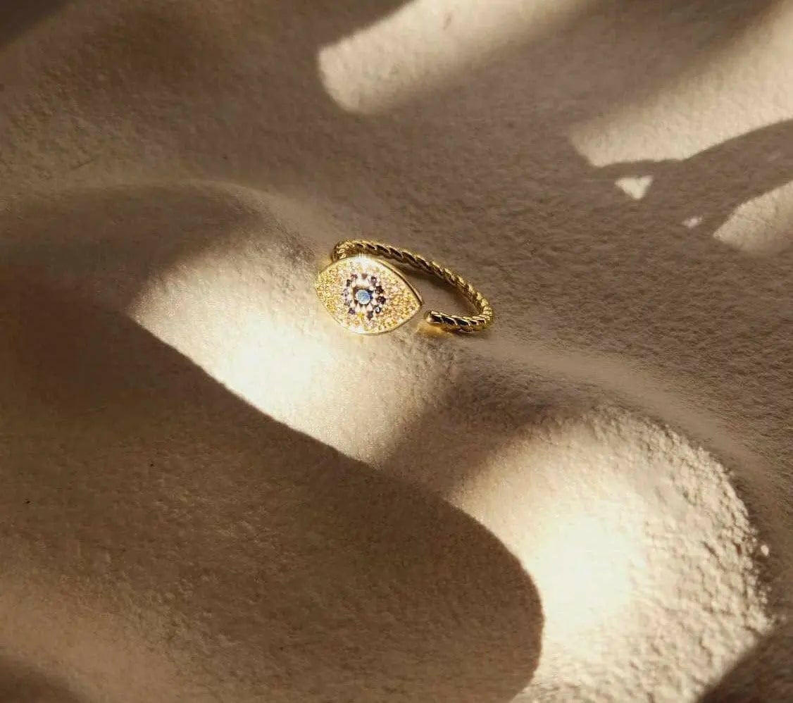 Plated Evil Eye Fidget Spinner Ring