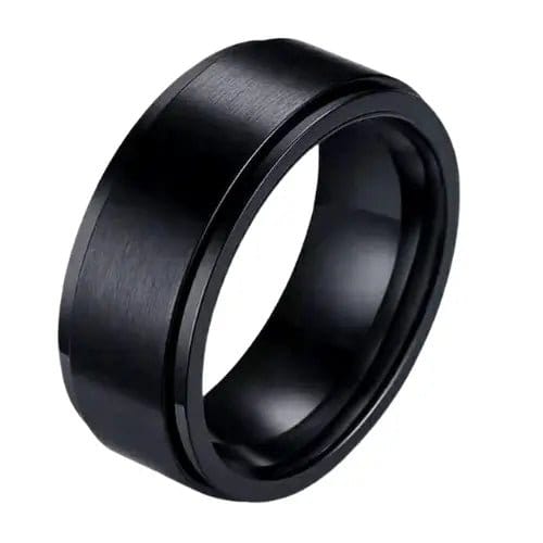 Black Fidget Rotating Spinner Ring