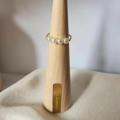 White Faux Pearl Fidget Anxiety Ring