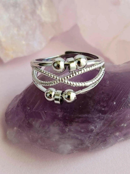 Silver Fidget Spinner Ring