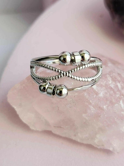 Silver Fidget Spinner Ring