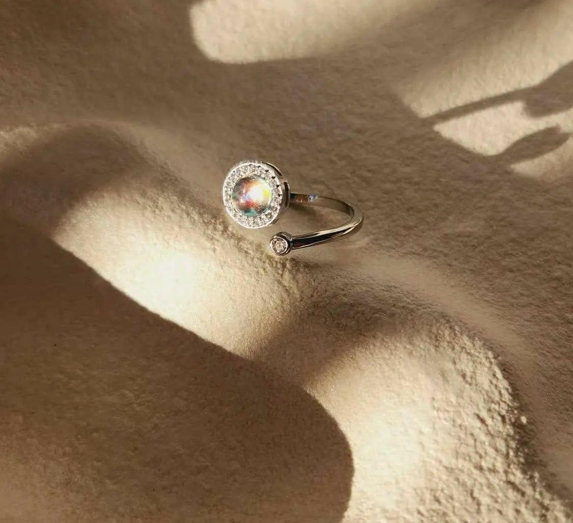 Blue Moonstone Fidget Spinner Ring