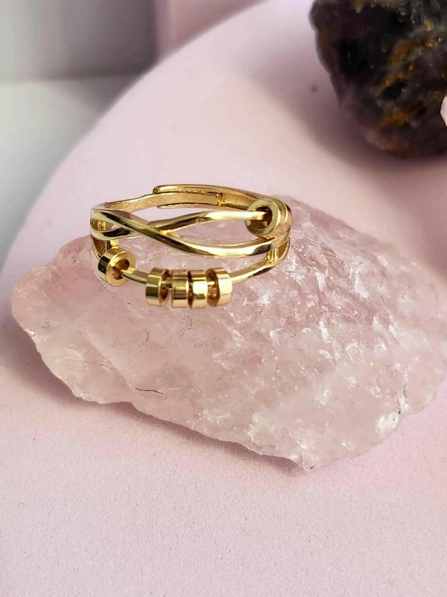 Gold Plated Fidget Spinner Ring