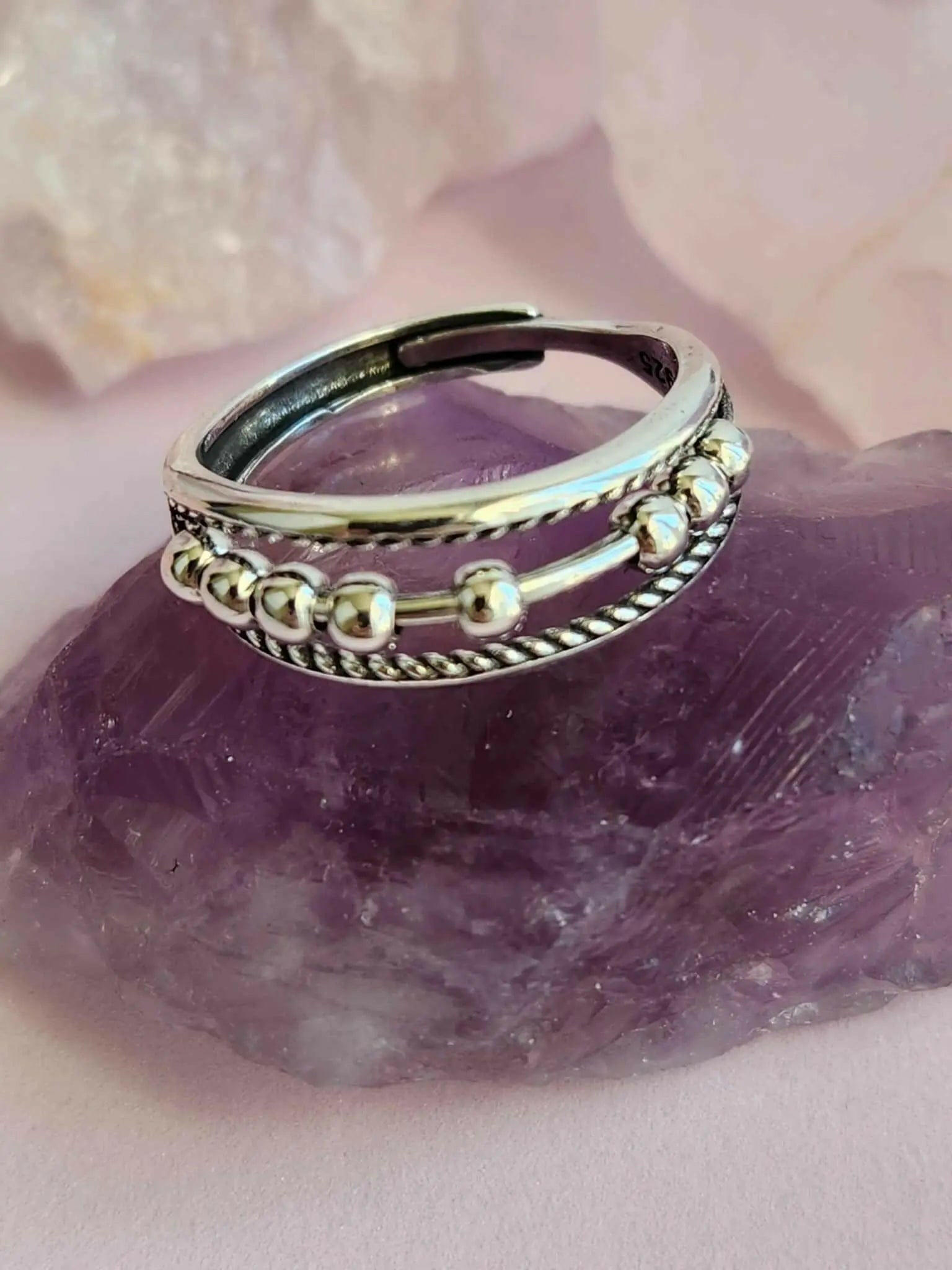 Silver Fidget Spinner Ring